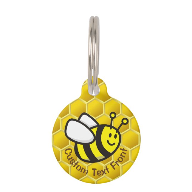 Honeybee Cartoon Pet Tag (Front)