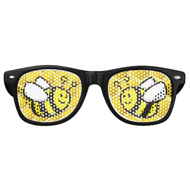 Honeybee Cartoon Retro Sunglasses (Front)