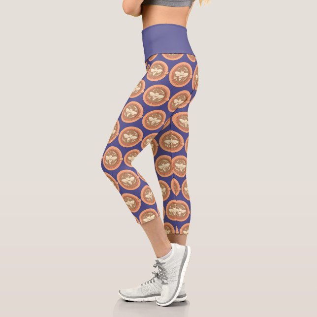 Honeybee Coffee Latte Capri Leggings (Left)
