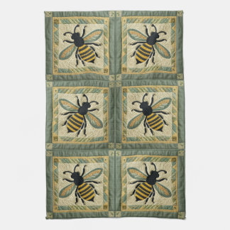 Honeybee Faux Quilt Two Kitchen Towel