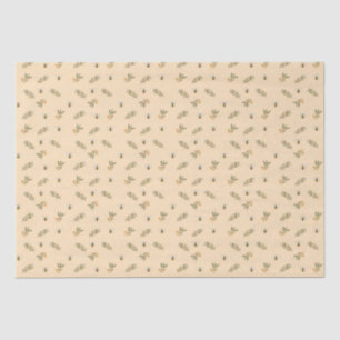 Honeybee Greenery Pastel Almond Tissue Paper