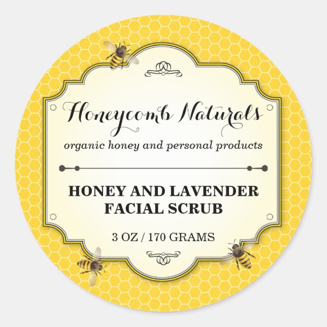 Honeybee Handmade Classic Round Sticker (Front)