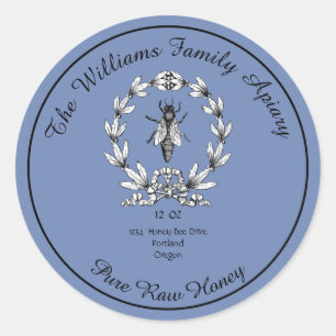 Honeybee Honey Jar Apiary Label   Pure Raw Honey