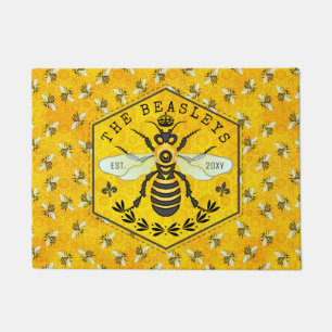 Honeybee Honeycomb Bee Bumblebee Crown Custom Doormat