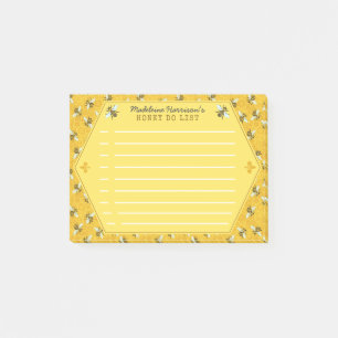 Honeybee Honeycomb Bumble Bee Honey Do List Custom Post-it Notes