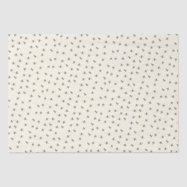 Honeybee in Flight Ivory Tissue Paper (Front)