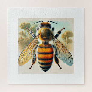 Honeybee in the Meadow 071024IREF222 - Watercolor Jigsaw Puzzle