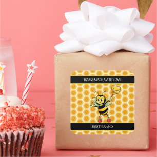 Honeybee Jar Label & Honeycomb Homemade