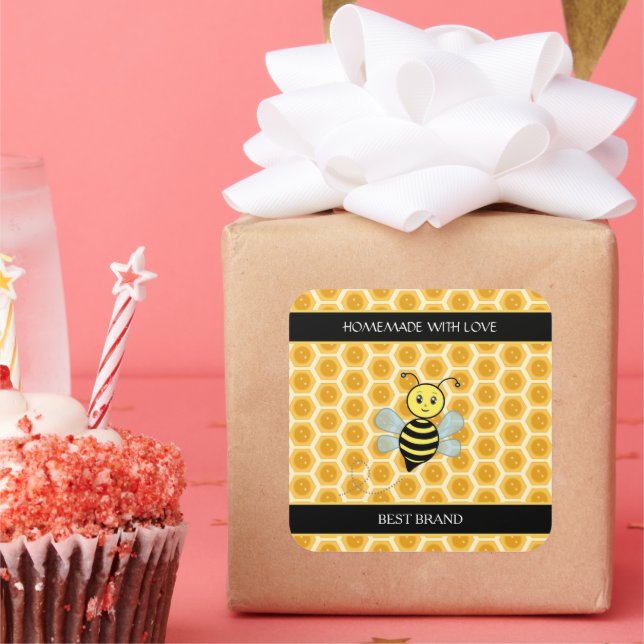 Honeybee Jar Label & Honeycomb Homemade (Party)