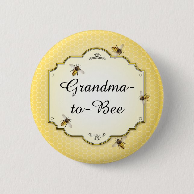 Honeybee Mother to Bee Baby Shower Role 2 Inch Round Button (Front)