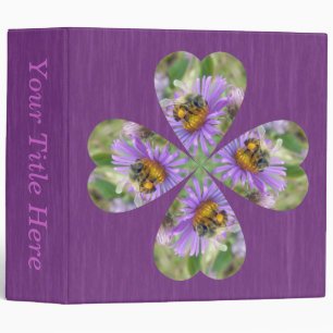 Honeybee on Fall Asters Heart Binder