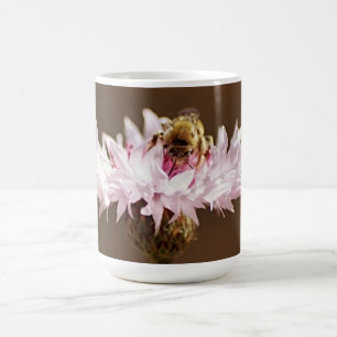Honeybee on Pink Flower Mug Cup