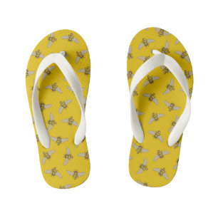 Honeybee Pattern Kid's Flip Flops
