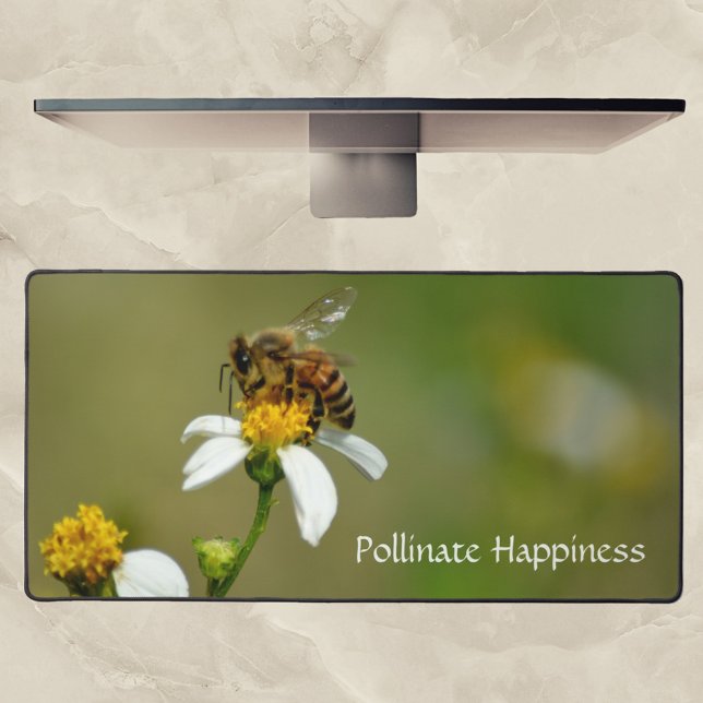 Honeybee Photographic Pollinate Happiness Desk Mat (Creator Uploaded)