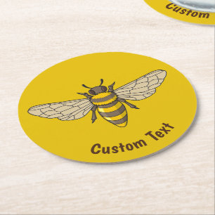 Honeybee Round Paper Coaster