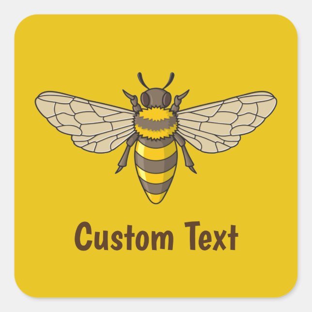 Honeybee Square Sticker (Front)