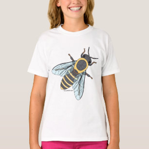 Honeybee (white) - Girl's Basic T-Shirt