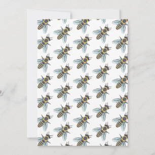 Honeybee (white) - Greeting Card