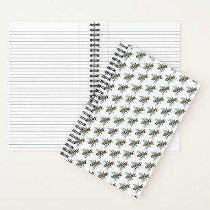Honeybee (white) - Spiral Notebook