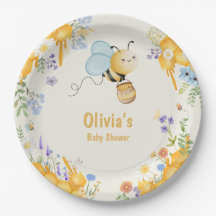 honeyBee yellow blue floral baby shower