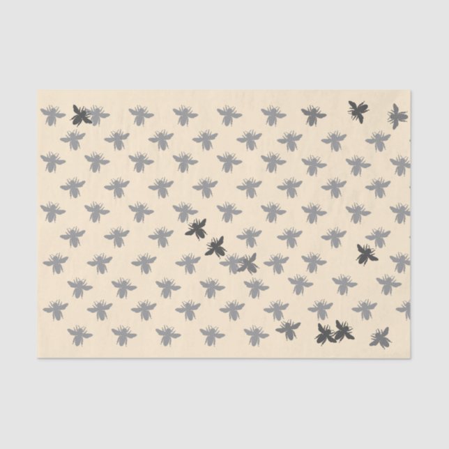 Honeybees in Flight on Creamed Honey Background Tissue Paper (Front)