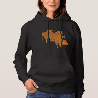 Honeybees on Honeycomb, Dripping Honey, Bee Hoodie