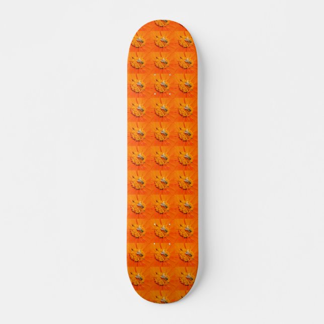 honeybees on orange skateboard (Front)