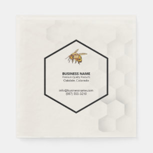 Honeycomb and Bee Logo Honey Tasting  Napkins
