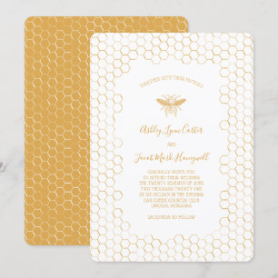 Honeycomb and Bee Wedding Invitation
