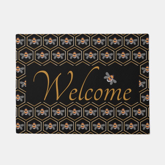 Honeycomb And Bees Doormat (Front)