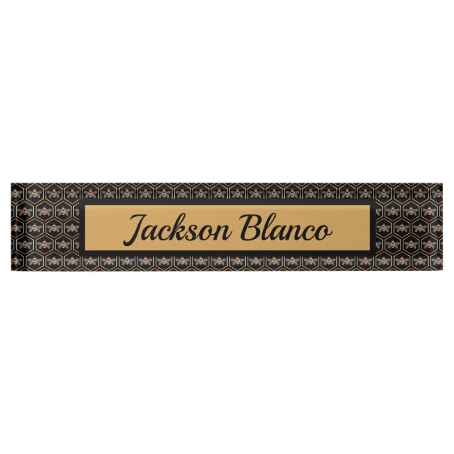 Honeycomb And Bees Nameplate (Front)