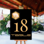 Honeycomb And Floral Wedding Table Number<br><div class="desc">This design features a flower and one of the geometric honeycomb shapes from my Honeycomb And Floral pattern.</div>