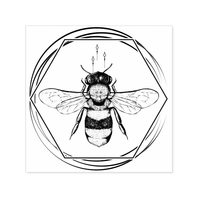 Honeycomb Apiary Skincare Tattoo Art Bee Self-inking Stamp (Design)