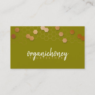 Honeycomb Bee Farm Apiary Green Gold Business Card