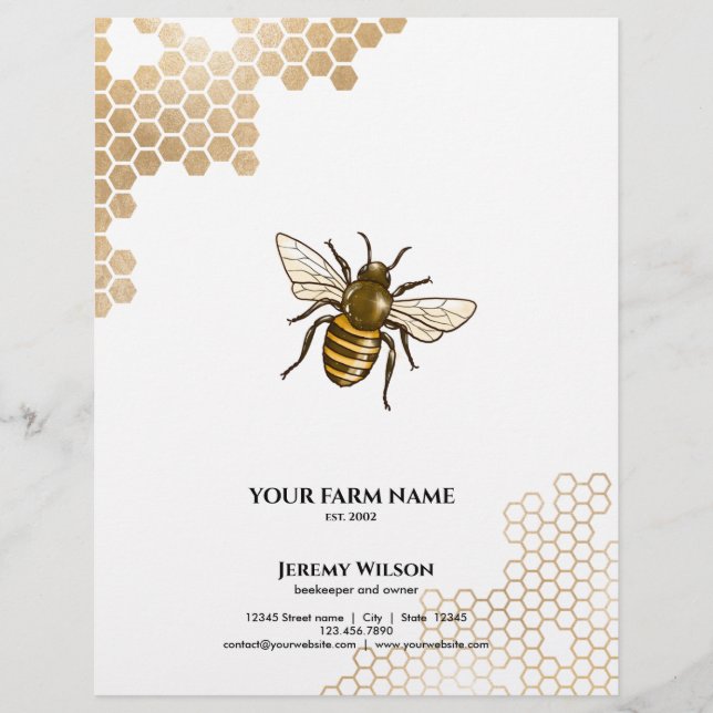 Honeycomb Bee Farm Beekeeper Apiarist Honeybees Bu Flyer (Front)