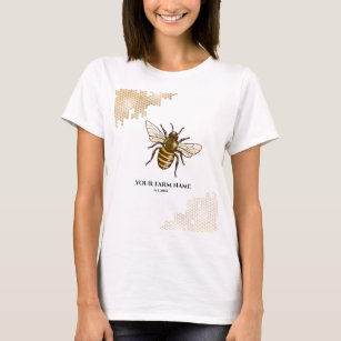 Honeycomb Bee Farm Beekeeper Apiarist Honeybees Bu T-Shirt