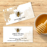 Honeycomb Bee Farm Beekeeper Apiarist Honeybees Business Card<br><div class="desc">Use these Honey Jar business cards with Honeybee Honeycomb Bee Apiary and dripping honey elements to present your organic honey made with love on your bee farm. Original hand drawn bee with vintage feel for your organic raw product</div>