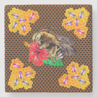 Honeycomb Bee Garden Stone Coaster