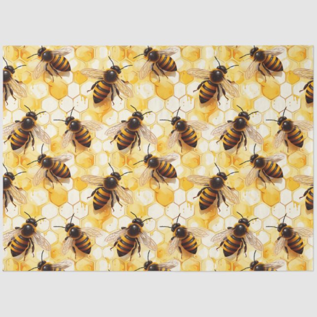 Honeycomb Bee Series Design 10 Tissue Paper (Front)