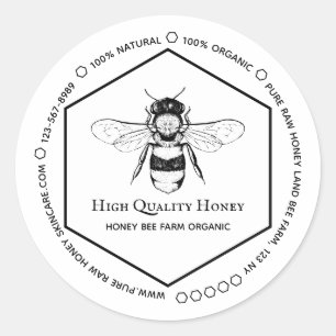 Honeycomb Bee   Skincare & Apiary Branding Classic Round Sticker