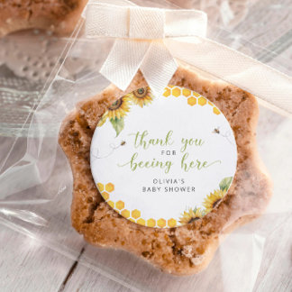 Honeycomb Bee Summer Baby Shower Thank You Classic Round Sticker