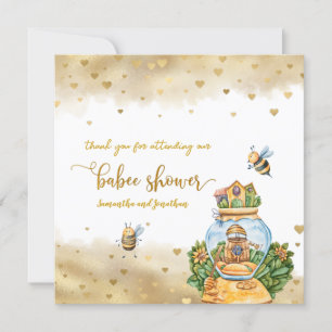 HoneyComb Bee thème Baby shower Carte de remerciem