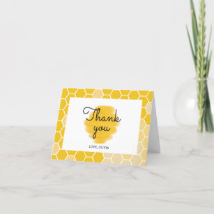 Honeycomb Bee theme Party Thank You Folded Card