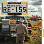 Honeycomb Beekeeper Honey License Frame Styles A&C<br><div class="desc">Yellow honeycomb pattern. Great for APiARIES, HONEY FARMS, HONEY SELLERS. Makes a nice gift for a beekeeper you love. For family honey farms: Buy one for front and rear license plates and every car in the family to help promote honey sales, The following states DO NOT ALLOW the use of...</div>