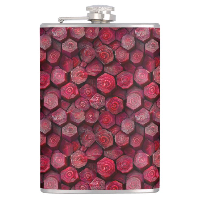  Honeycomb Beetroots Hip Flask (Front)