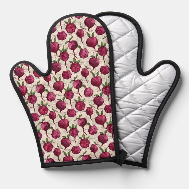Honeycomb Beetroots Oven Mitt (Front/Back)