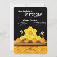Honeycomb Birthday Party Invitation