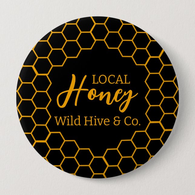 Honeycomb – Black or White Background 4 Inch Round Button (Front)