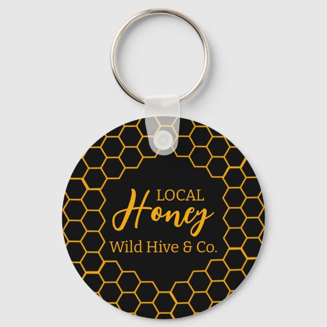 Honeycomb – Black or White Background Keychain (Front)
