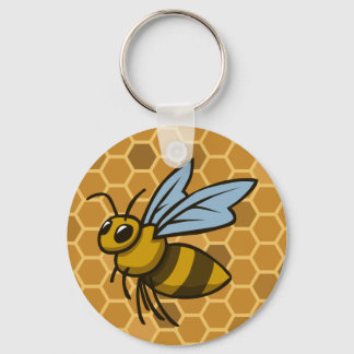 Honeycomb Bumble Bee Keychain